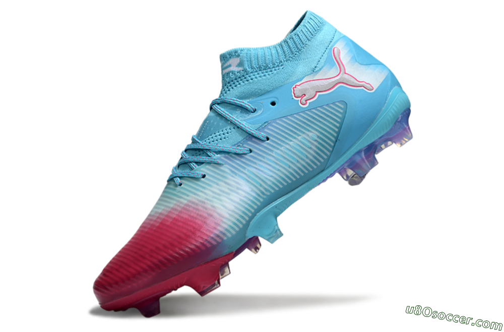 Puma Future 8 Ultimate FG Firm Ground Soccer Cleats - Cyan/Electric Blue/Crimson Red 5