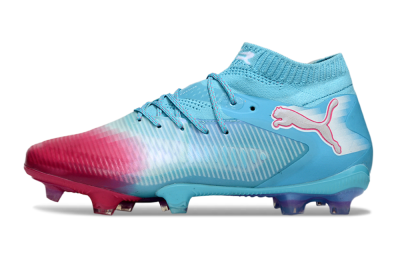 Puma Future 8 Ultimate FG Firm Ground Soccer Cleats - Cyan/Electric Blue/Crimson Red