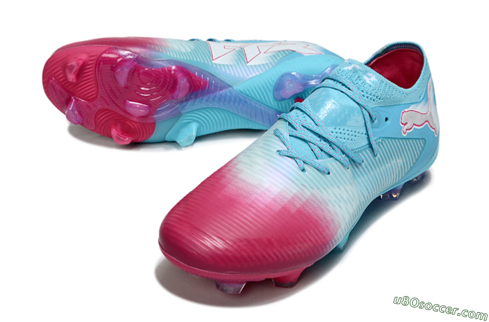 Puma Future 8 Ultimate FG Firm Ground Soccer Cleats - Blue/Turquoise Splash/Crimson Burst 3