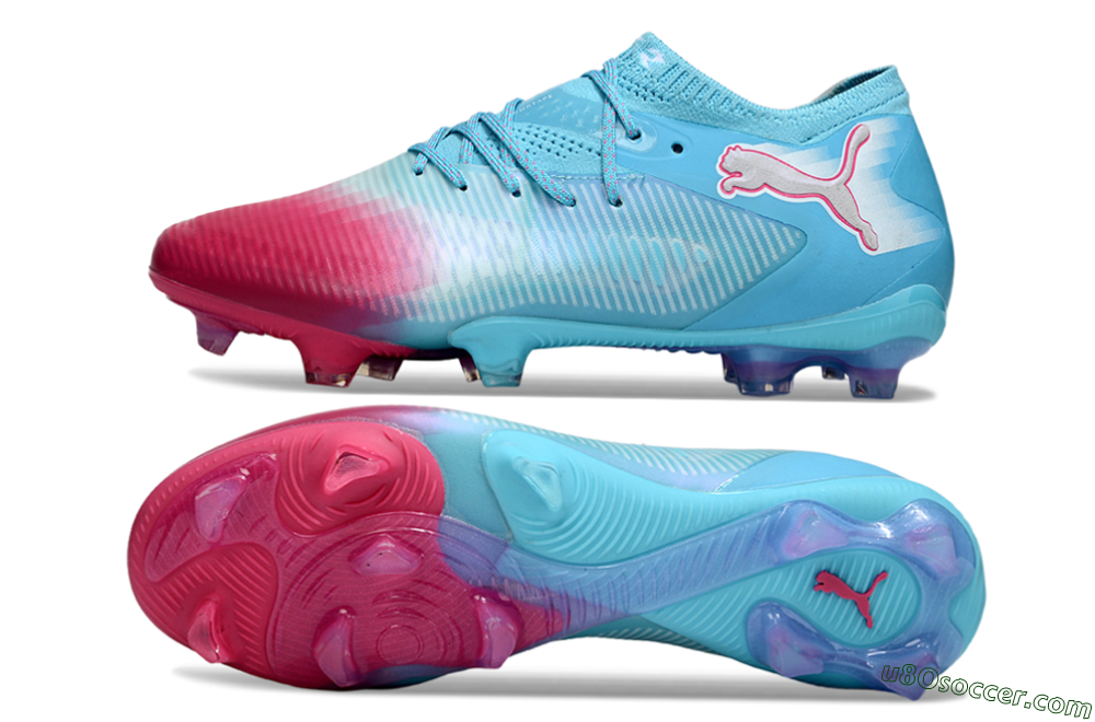 Puma Future 8 Ultimate FG Firm Ground Soccer Cleats - Blue/Turquoise Splash/Crimson Burst 0