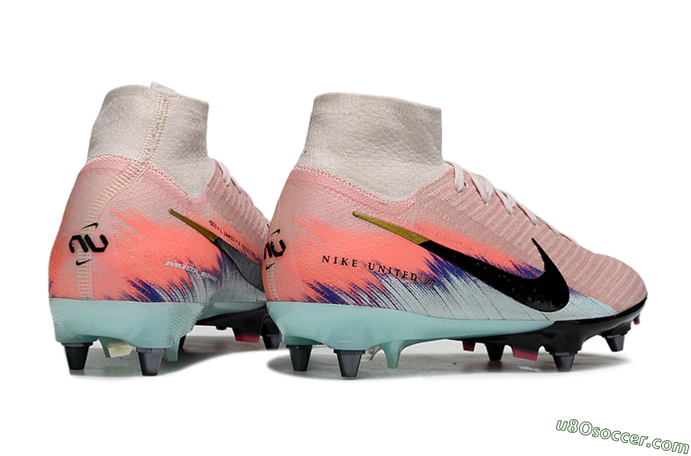 Nike Air Zoom Mercurial Superfly 10 Elite SG Soft Ground Soccer Cleats - Pink/Sunset Pink/Aqua Blue 6