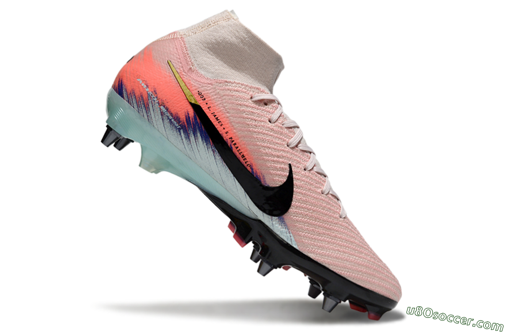 Nike Air Zoom Mercurial Superfly 10 Elite SG Soft Ground Soccer Cleats - Pink/Sunset Pink/Aqua Blue 4
