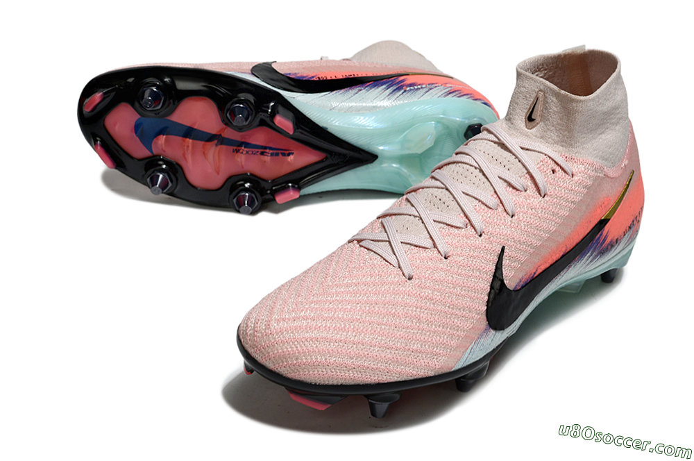 Nike Air Zoom Mercurial Superfly 10 Elite SG Soft Ground Soccer Cleats - Pink/Sunset Pink/Aqua Blue 3