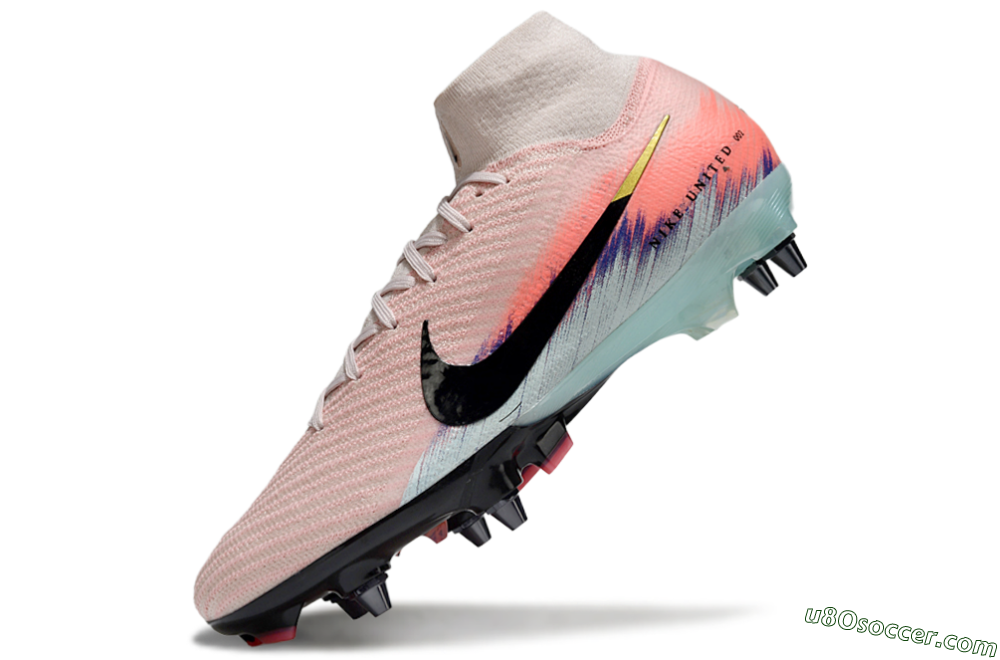 Nike Air Zoom Mercurial Superfly 10 Elite SG Soft Ground Soccer Cleats - Pink/Sunset Pink/Aqua Blue 5