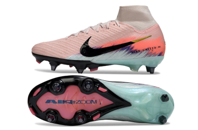 Nike Air Zoom Mercurial Superfly 10 Elite SG Soft Ground Soccer Cleats - Pink/Sunset Pink/Aqua Blue