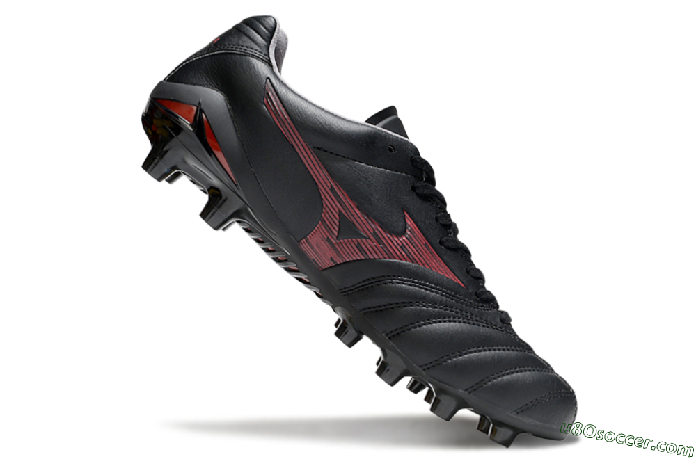 Mizuno Morelia Neo 4 FG Firm Ground Soccer Cleats - Black/Crimson Red/Charcoal Gray 4