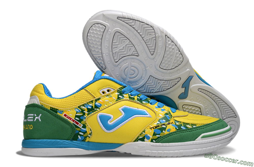 Joma Top Flex IC Indoor & Futsal Soccer Shoes - Yellow/Green Grass/Blue Sky 1