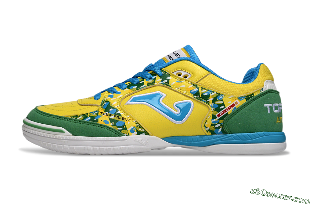 Joma Top Flex IC Indoor & Futsal Soccer Shoes - Yellow/Green Grass/Blue Sky 2