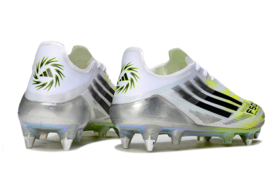 Adidas F50 Elite SG Soft Ground Soccer Cleats - White/Electric Yellow/Metallic Silver