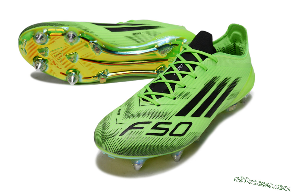 Adidas F50 Elite SG Soft Ground Soccer Cleats - Green/Neon Green/Black 3