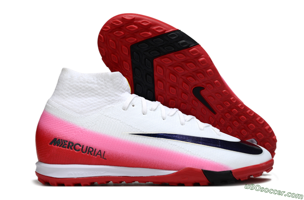 Nike Air Zoom Mercurial Superfly 10 Elite TF Artificial Turf Soccer Shoes - White/Crimson Red/Soft Pink 1