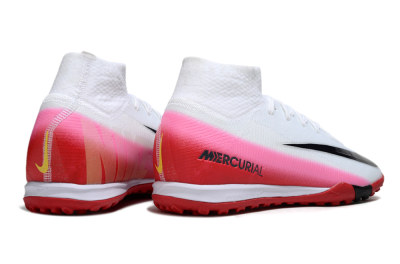 Nike Air Zoom Mercurial Superfly 10 Elite TF Artificial Turf Soccer Shoes - White/Crimson Red/Soft Pink