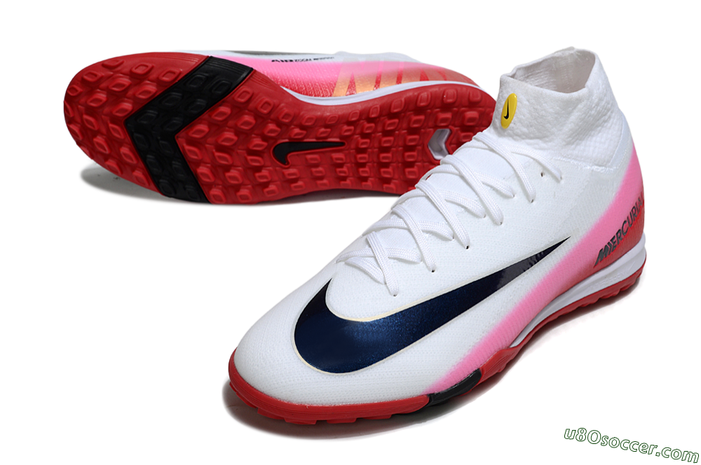 Nike Air Zoom Mercurial Superfly 10 Elite TF Artificial Turf Soccer Shoes - White/Crimson Red/Soft Pink 3