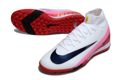 Nike Air Zoom Mercurial Superfly 10 Elite TF Artificial Turf Soccer Shoes - White/Crimson Red/Soft Pink