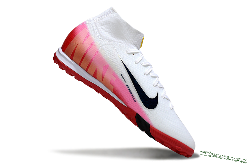 Nike Air Zoom Mercurial Superfly 10 Elite TF Artificial Turf Soccer Shoes - White/Crimson Red/Soft Pink 4