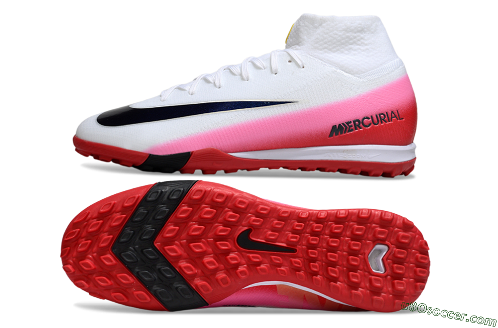 Nike Air Zoom Mercurial Superfly 10 Elite TF Artificial Turf Soccer Shoes - White/Crimson Red/Soft Pink 0