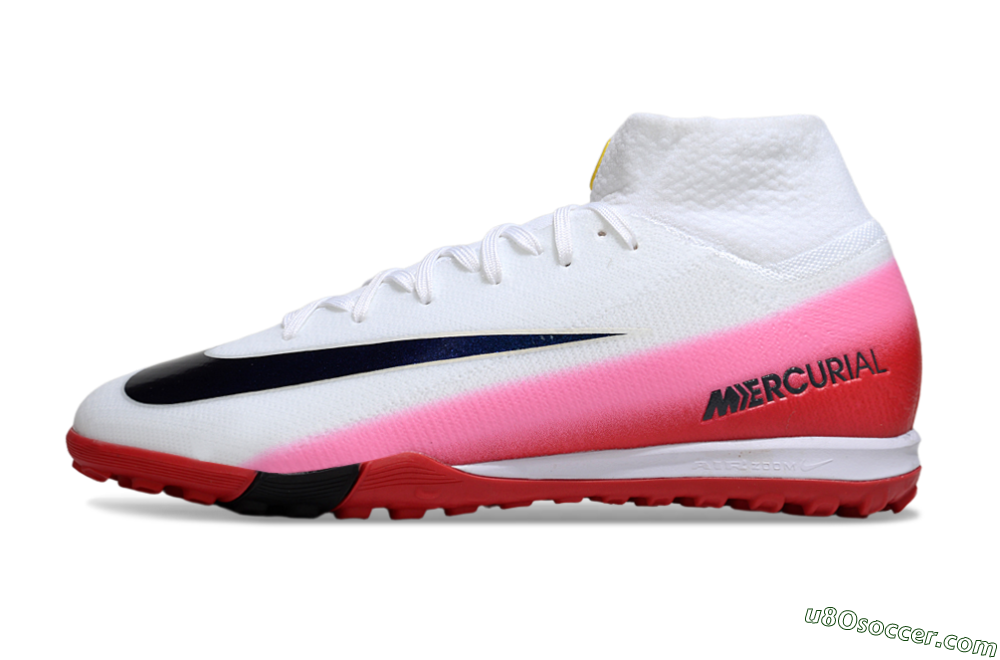 Nike Air Zoom Mercurial Superfly 10 Elite TF Artificial Turf Soccer Shoes - White/Crimson Red/Soft Pink 2
