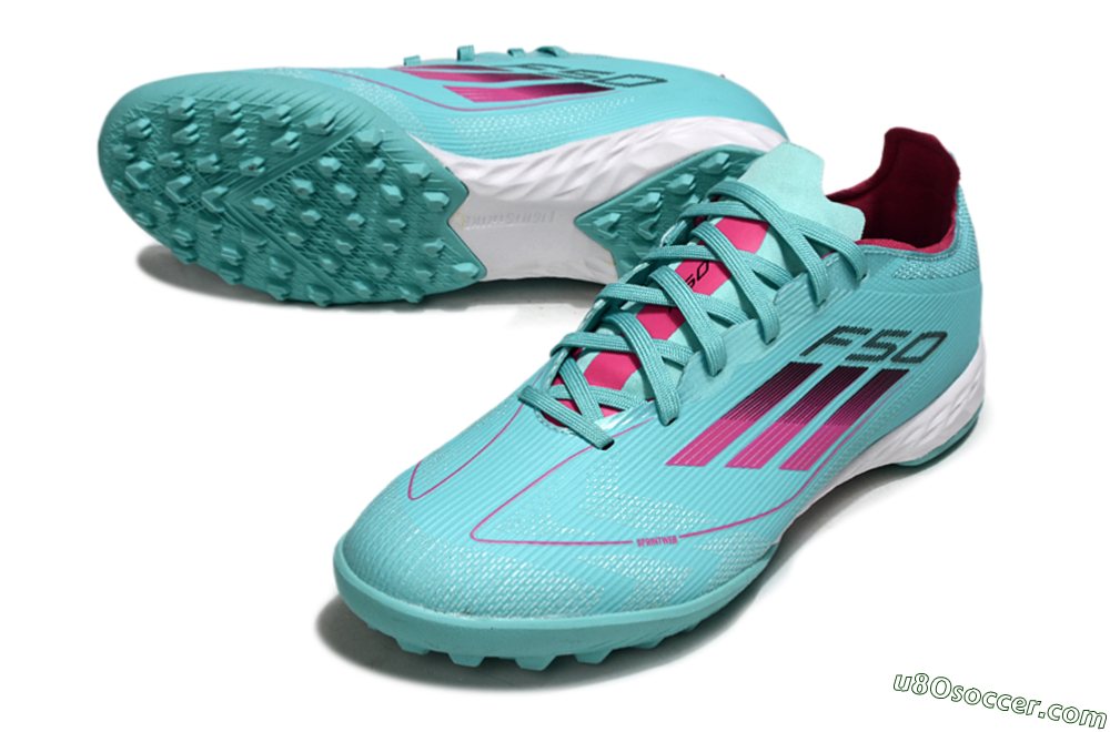 Adidas F50 Pro TF Artificial Turf Soccer Shoes - Aqua/Soft Pink/Light Teal 3