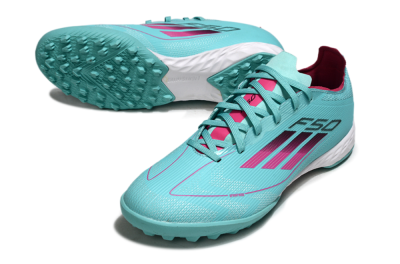 Adidas F50 Pro TF Artificial Turf Soccer Shoes - Aqua/Soft Pink/Light Teal