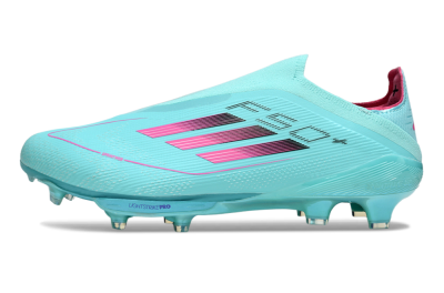 Adidas F50+ Elite Lightstrike Pro Laceless FG Firm Ground Soccer Cleats - Aqua/Coral Pink/Light Blue