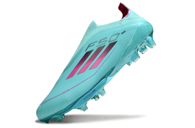 Adidas F50+ Elite Lightstrike Pro Laceless FG Firm Ground Soccer Cleats - Aqua/Coral Pink/Light Blue