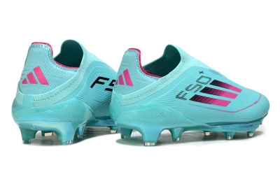 Adidas F50+ Elite Lightstrike Pro Laceless FG Firm Ground Soccer Cleats - Aqua/Coral Pink/Light Blue