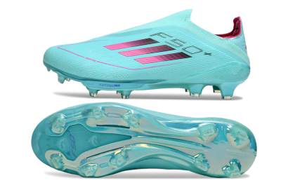 Adidas F50+ Elite Lightstrike Pro Laceless FG Firm Ground Soccer Cleats - Aqua/Coral Pink/Light Blue