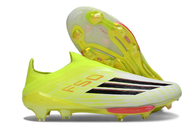 Adidas F50+ Elite Lightstrike Pro Laceless FG Firm Ground Soccer Cleats - Yellow/Lime Green/White