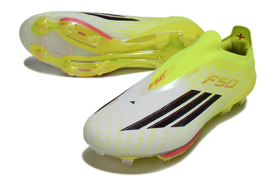 Adidas F50+ Elite Lightstrike Pro Laceless FG Firm Ground Soccer Cleats - Yellow/Lime Green/White
