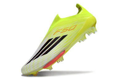 Adidas F50+ Elite Lightstrike Pro Laceless FG Firm Ground Soccer Cleats - Yellow/Lime Green/White