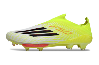 Adidas F50+ Elite Lightstrike Pro Laceless FG Firm Ground Soccer Cleats - Yellow/Lime Green/White