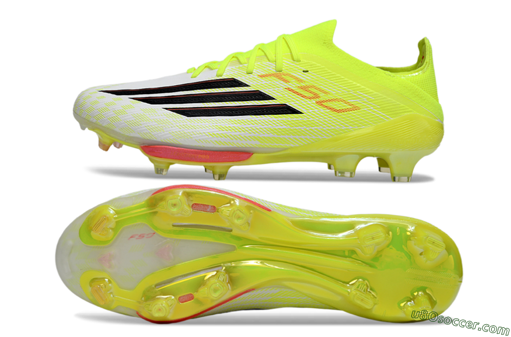 Adidas F50+ Elite Lightstrike Pro FG Firm Ground Soccer Cleats - Yellow/Neon Green/Sleek White 0