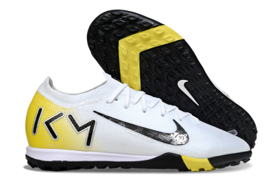 KM x Nike Air Zoom Mercurial Vapor 16 Elite TF Artificial Turf Soccer Shoes - White/Lemon Yellow/Black