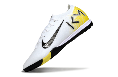 KM x Nike Air Zoom Mercurial Vapor 16 Elite TF Artificial Turf Soccer Shoes - White/Lemon Yellow/Black