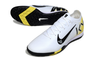 KM x Nike Air Zoom Mercurial Vapor 16 Elite TF Artificial Turf Soccer Shoes - White/Lemon Yellow/Black