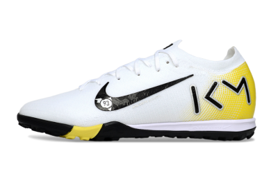 KM x Nike Air Zoom Mercurial Vapor 16 Elite TF Artificial Turf Soccer Shoes - White/Lemon Yellow/Black