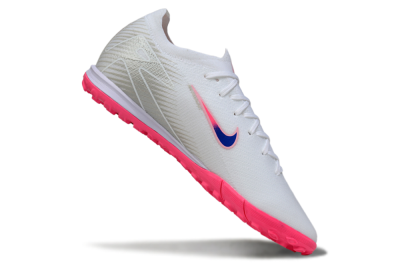 Nike Air Zoom Mercurial Vapor 16 Elite TF Artificial Turf Soccer Shoes - White/Neon Pink/Electric Blue