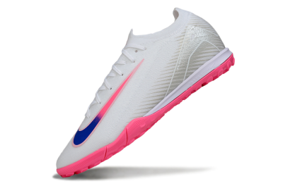 Nike Air Zoom Mercurial Vapor 16 Elite TF Artificial Turf Soccer Shoes - White/Neon Pink/Electric Blue