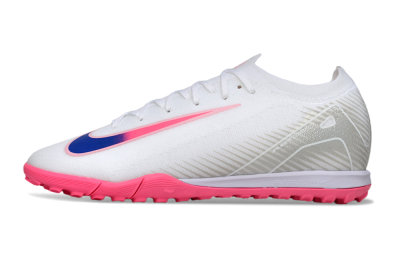 Nike Air Zoom Mercurial Vapor 16 Elite TF Artificial Turf Soccer Shoes - White/Neon Pink/Electric Blue