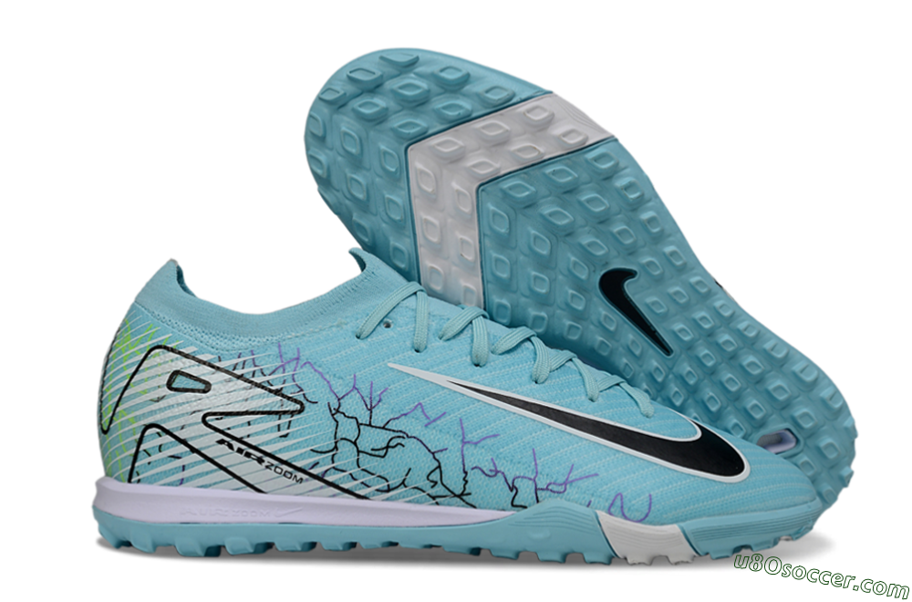 Nike Air Zoom Mercurial Vapor 16 Elite TF Artificial Turf Soccer Shoes - Blue/Aqua Splash/Jet Black 1