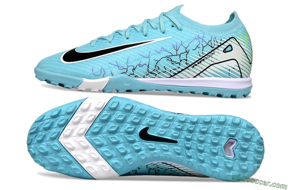 Nike Air Zoom Mercurial Vapor 16 Elite TF Artificial Turf Soccer Shoes - Blue/Aqua Splash/Jet Black 0
