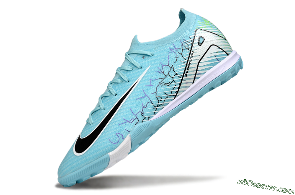 Nike Air Zoom Mercurial Vapor 16 Elite TF Artificial Turf Soccer Shoes - Blue/Aqua Splash/Jet Black 5
