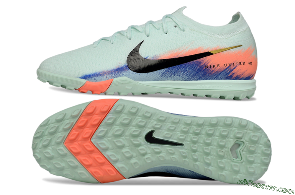 Nike Air Zoom Mercurial Vapor 16 Elite TF Artificial Turf Soccer Shoes - Aqua/Coral Orange/Soft Blue 0