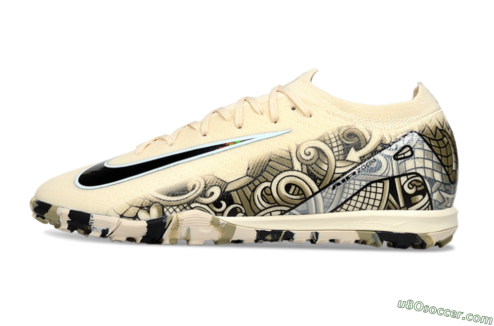 Nike Air Zoom Mercurial Vapor 16 Elite TF Artificial Turf Soccer Shoes - Beige/Sand Dune/Black Wave 2
