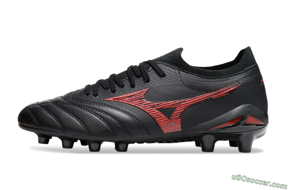 Mizuno Morelia Neo 4 FG Firm Ground Soccer Cleats - Black/Crimson Red/Jet Black 2