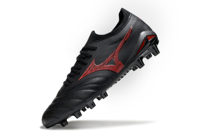 Mizuno Morelia Neo 4 FG Firm Ground Soccer Cleats - Black/Crimson Red/Jet Black