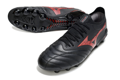 Mizuno Morelia Neo 4 FG Firm Ground Soccer Cleats - Black/Crimson Red/Jet Black