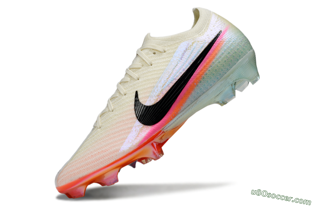 Nike Air Zoom Mercurial Vapor 16 Elite FG Firm Ground Soccer Cleats - Beige/Coral Burst/Aqua Glaze 5