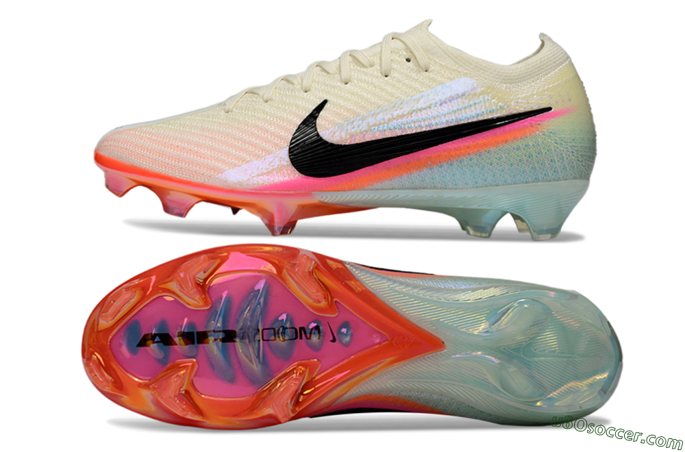 Nike Air Zoom Mercurial Vapor 16 Elite FG Firm Ground Soccer Cleats - Beige/Coral Burst/Aqua Glaze 0