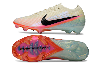 Nike Air Zoom Mercurial Vapor 16 Elite FG Firm Ground Soccer Cleats - Beige/Coral Burst/Aqua Glaze